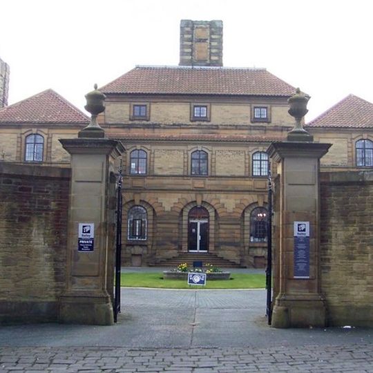 Courtyard And Entrance Walls To North Of Heathcote, With Piers And Gates