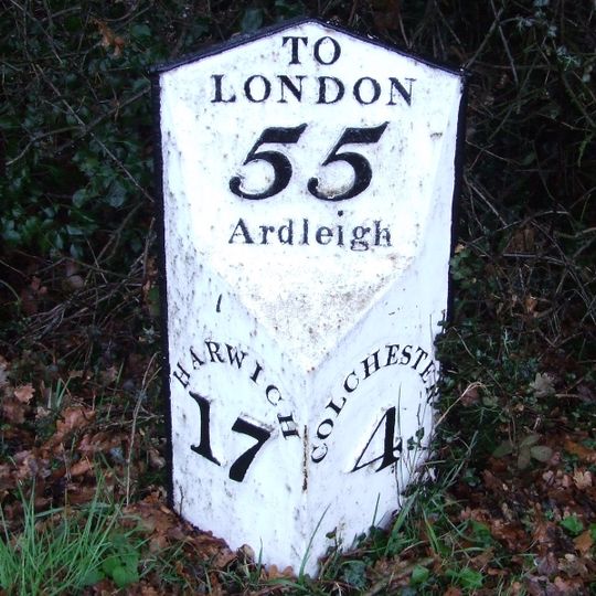 Milepost On West Verge Approximately 10 Metres North Of Lodge Lane