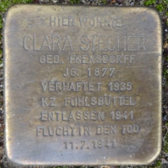 Stolperstein dedicated to Clara Stecher
