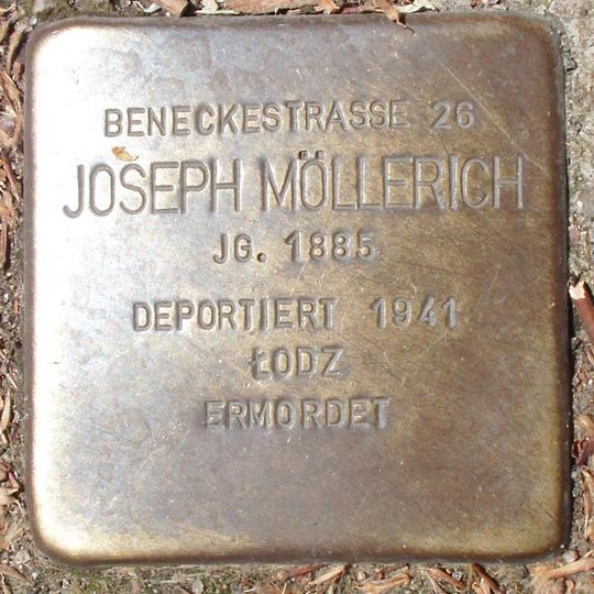 Stolperstein dedicated to Joseph Möllerich
