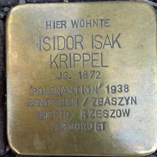 Stolperstein en memoria de Isidor Isak Krippel