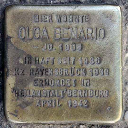 Stolperstein à la mémoire d’Olga Benario-Prestes
