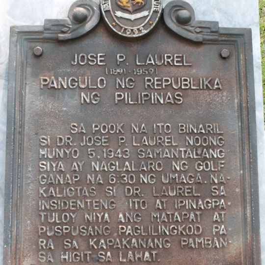 Jose P. Laurel historical marker