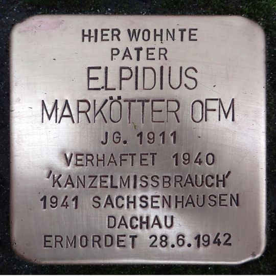 Stolperstein à la mémoire d’Elpidius Markötter