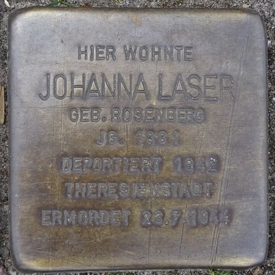 Stolperstein en memoria de Johanna Laser