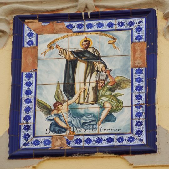 Retablo cerámico de San Vicente Ferrer en Camino de Moncada 245