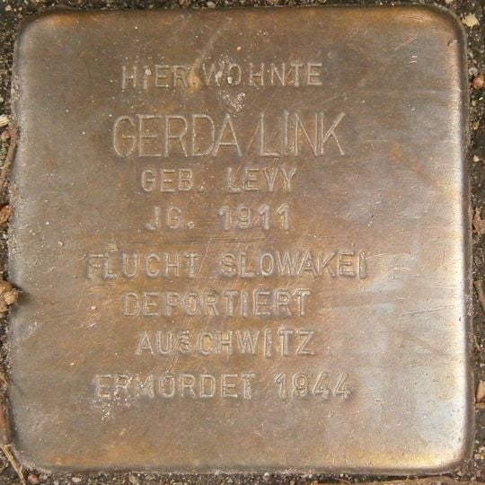 Stolperstein dedicated to Gerda Link