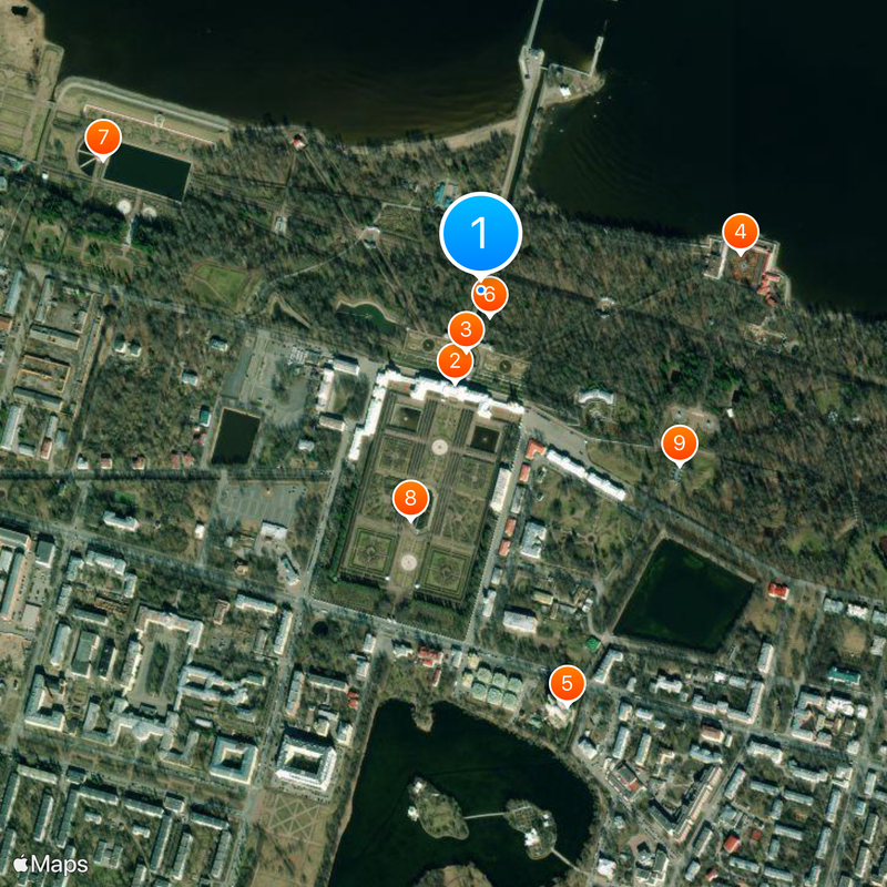 Palacio Peterhof Mapa