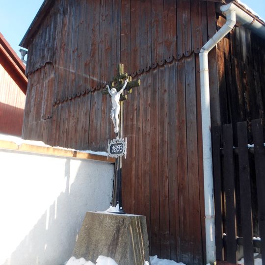 Cross in Kozohorská Street opposite the bridge to the summer cinema