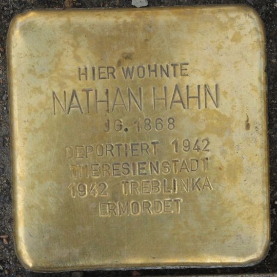 Stolperstein en memoria de Nathan Hahn