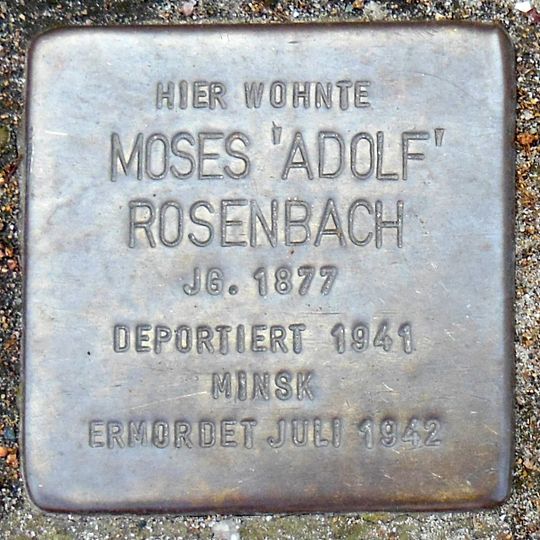 Stolperstein en memoria de Moses Rosenbach