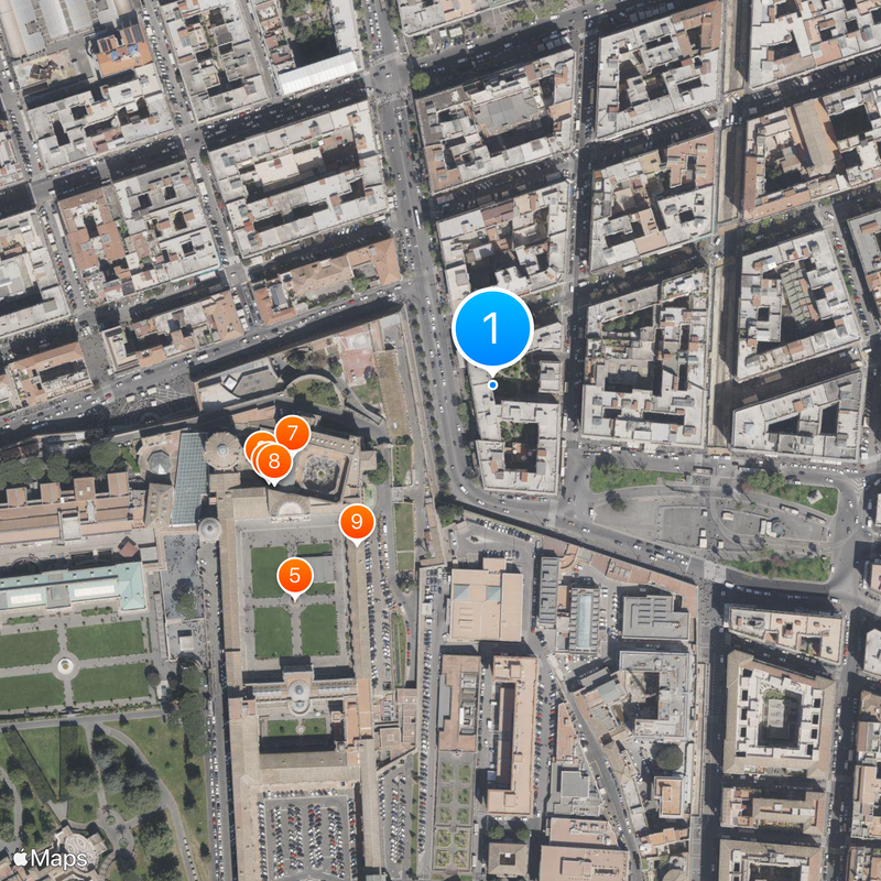 Vatican Apostolic Archives Map