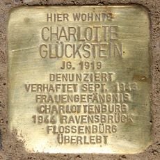 Stolperstein dedicated to Charlotte Glückstein