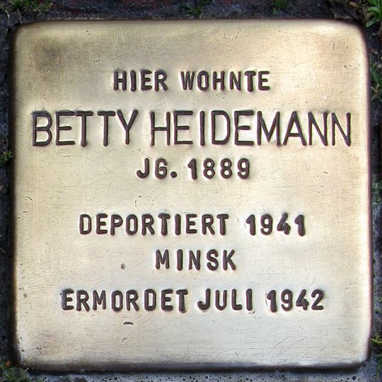 Stolperstein à la mémoire de Betty Heidemann