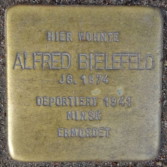 Stolperstein dedicated to Alfred Bielefeld
