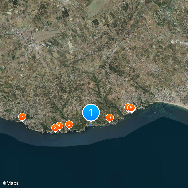 Spiaggia di Marinha Mappa