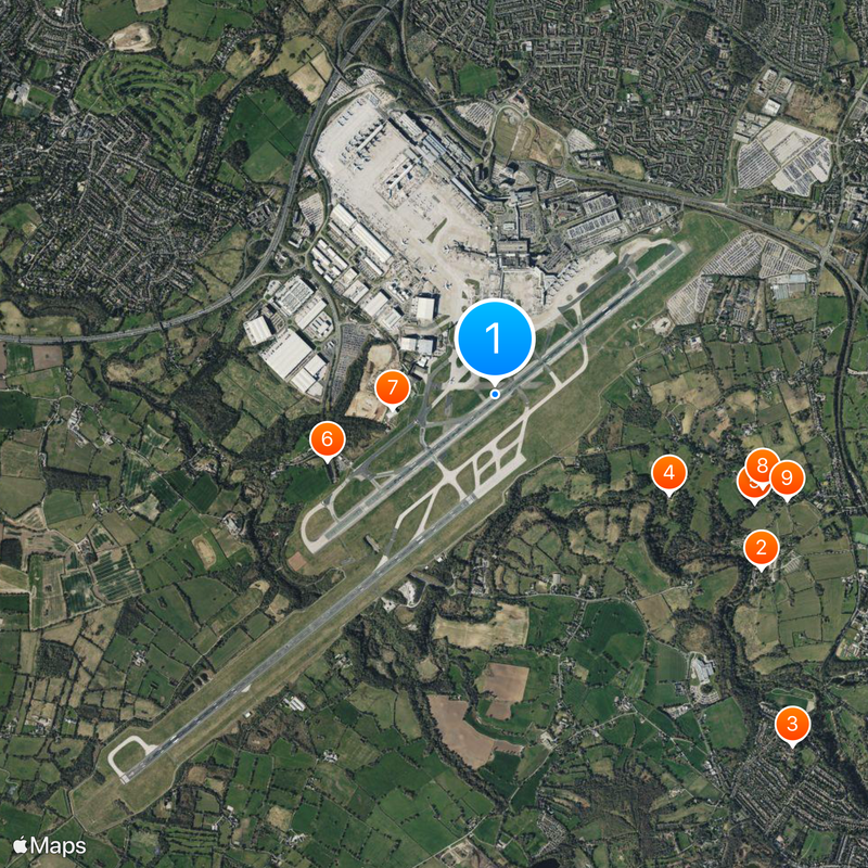 Aeropuerto de Mánchester Mapa