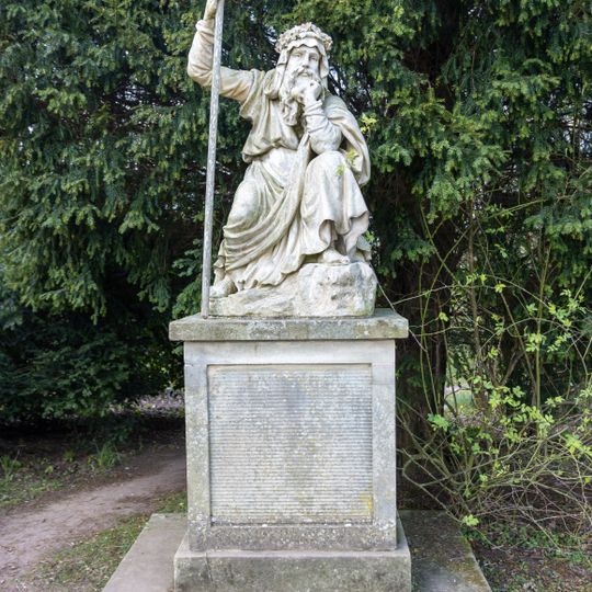 Druid Statue By Path To South East Of Temple Greenhouse
