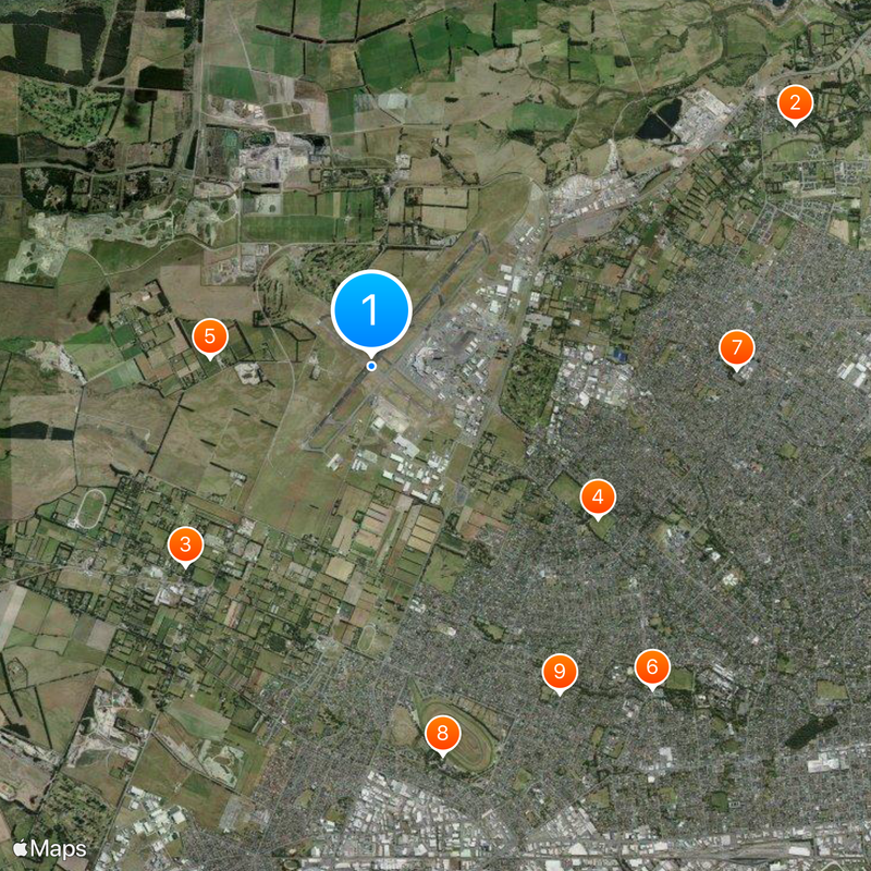 Christchurch International Airport Map