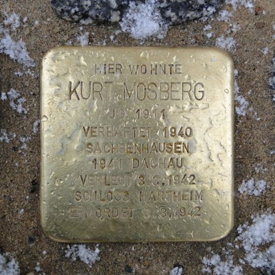 Stolperstein en memoria de Erich Kurt Mosberg