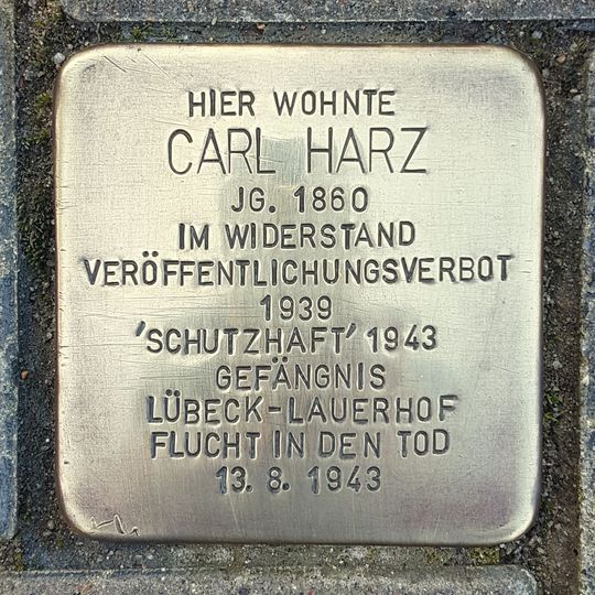 Stolperstein dedicated to Carl Harz