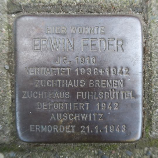 Stolperstein em memória de Erwin Feder