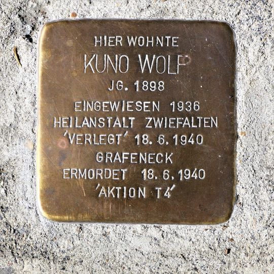 Stolperstein em memória de Kuno Wolf