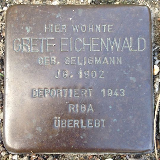 Stolperstein em memória de Grete Eichenwald