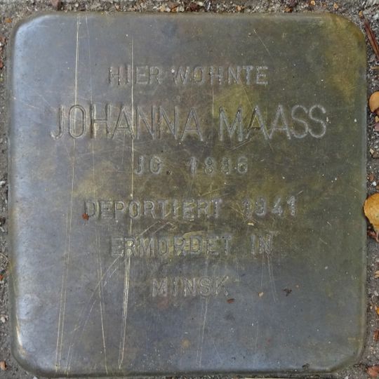 Stolperstein en memoria de Johanna Maass
