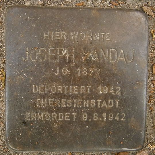 Stolperstein dedicated to Joseph Landau