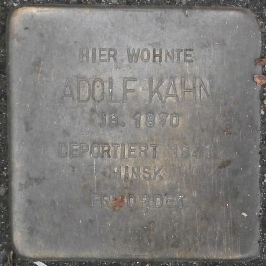 Stolperstein dedicated to Adolf Kahn