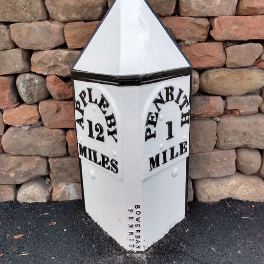 Milepost, Carleton Road, W of Frenchfield, nr a barn
