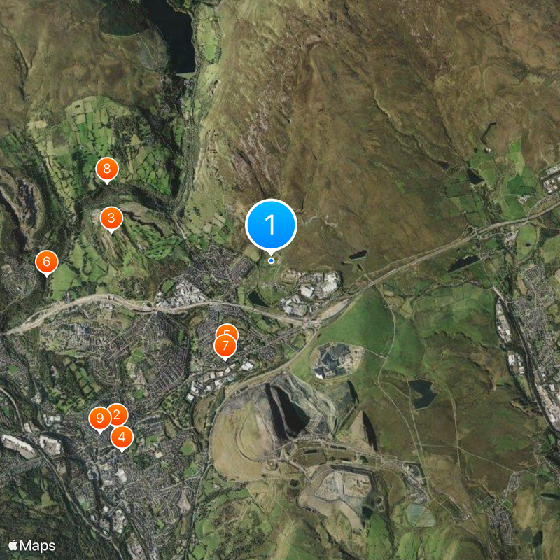 South Wales Valleys Carte