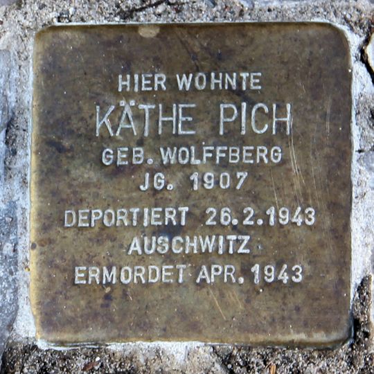Stolperstein dedicated to Käthe Pich