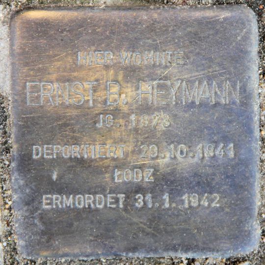 Stolperstein à la mémoire d’Ernst Benjamin Heymann