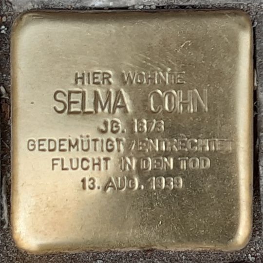 Stolperstein für Selma Cohn