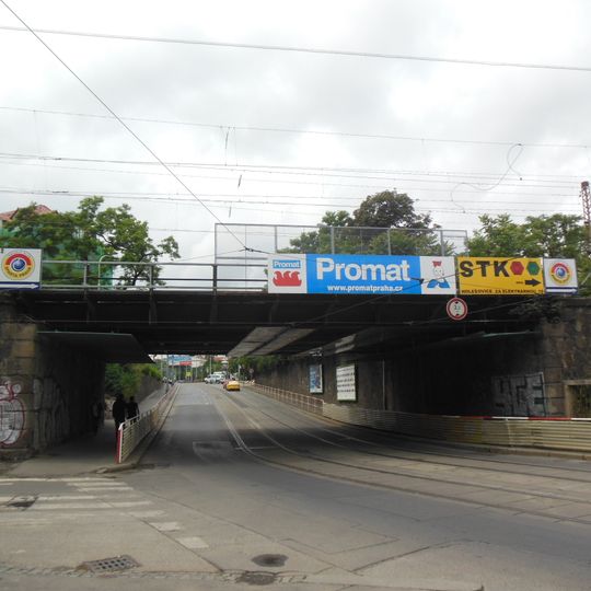 Railway bridge over U Výstaviště – Partyzánská street