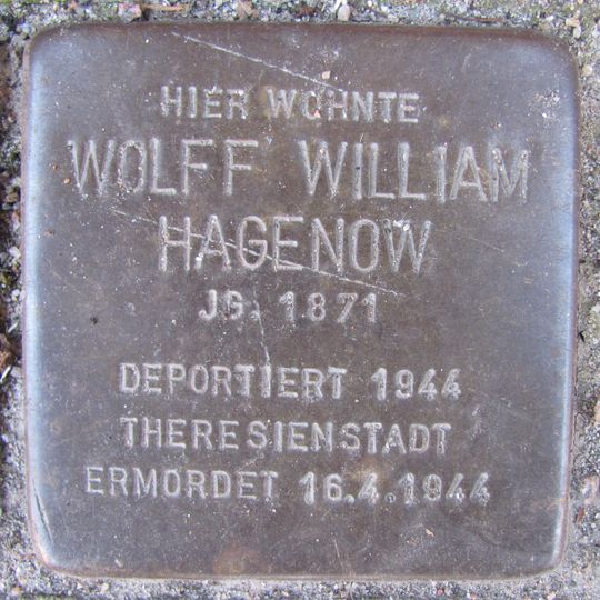 Stolperstein en memoria de Wolff William Hagenow