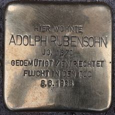 Stolperstein dedicated to Adolph Rubensohn