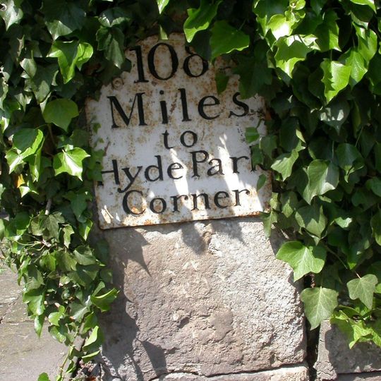 Mile Plaque On Gate Pier To Number 43