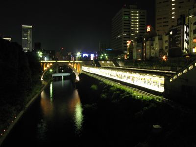 At night