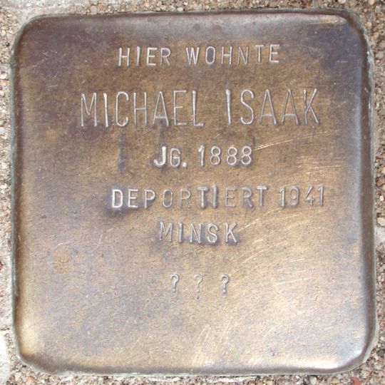Stolperstein en memoria de Michael Isaak