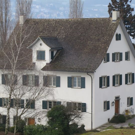 Landhaus Horn mit Brunnen und Nebenbauten