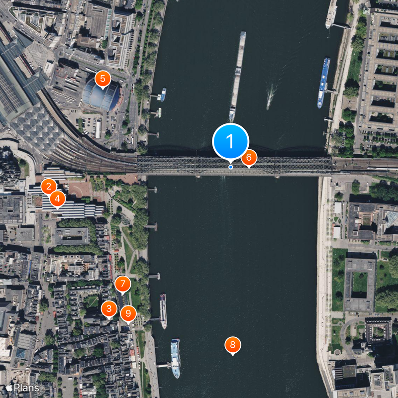 Hohenzollernbrücke Mapa