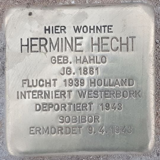 Stolperstein für Hermine Hecht