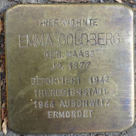 Stolperstein dedicated to Emma Goldberg