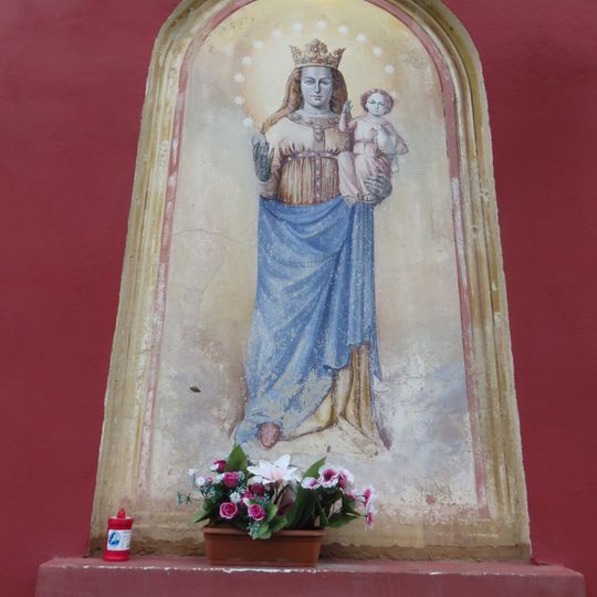 Catholic church building, mural, Work of art