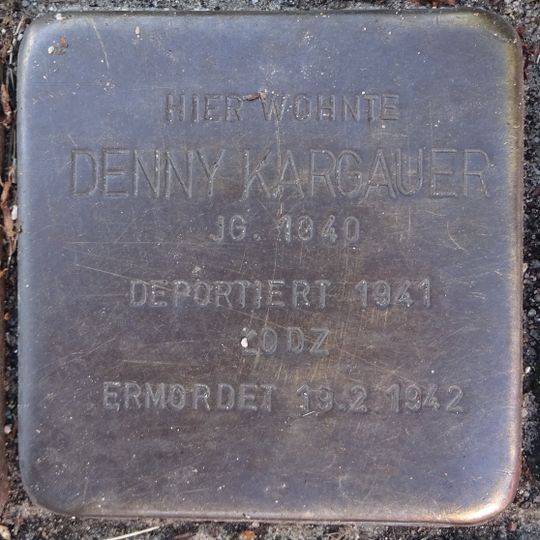Stolperstein dedicated to Denny Kargauer