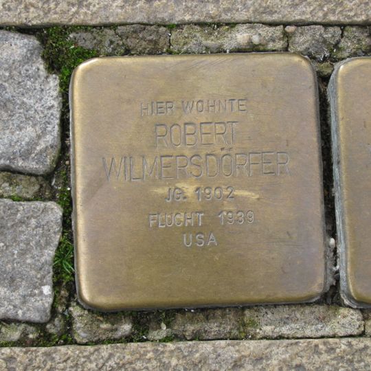 Stolperstein dedicated to Robert Wilmersdörfer