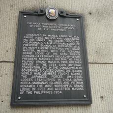 The Most Worshipful Grand Lodge of Free and Accepted Masons of the Philippines historical marker